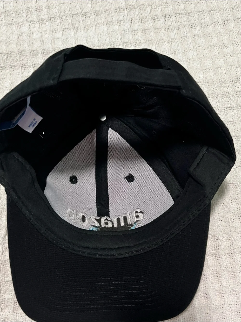 NWOT Amazon Employee Baseball Cap  Black Hook & Loop Fastener E-swag